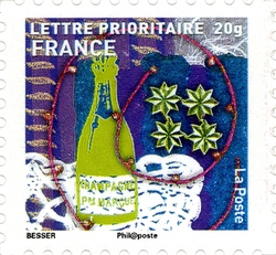 Stamp, Best wishes, France,  