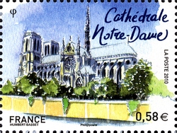 Stamp, European Capital Cities - Paris - Notre Dame, France,  