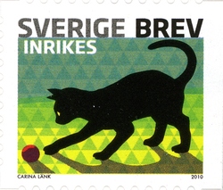 Stamp, Cats, Sweden,  