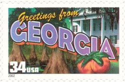 Stamp, Greetings from America - Georgia, United States of America,  
