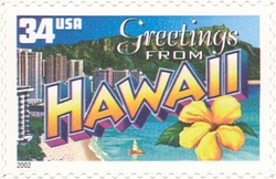 Stamp, Greetings from America - Hawaii, United States of America,  