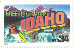 Stamp, Greetings from America - Idaho, United States of America,  
