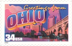 Stamp, Greetings from America - Ohio, United States of America,  
