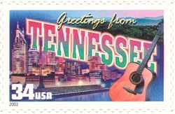 Stamp, Greetings from America - Tennessee, United States of America,  