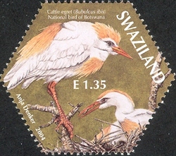 SAPOA Joint stamp issue - Cattle Egret (Botswana bird)