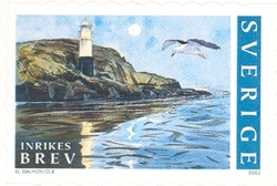 Stamp, Summer in Bohuslan - lighthouse, Sweden,  