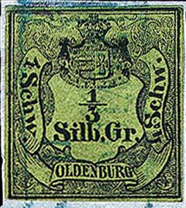 Stamp, Value in Shield, German States,  