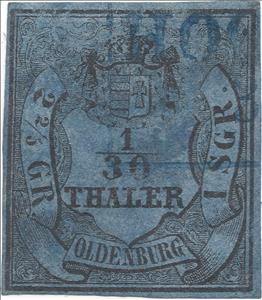 Stamp, Value in Shield, German States,  