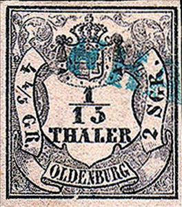 Stamp, Value in Shield, German States,  