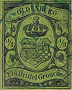 Stamp, Oldenburg coat of arms, German States,  