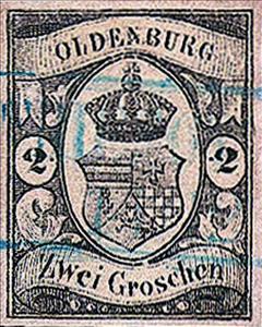 Stamp, Oldenburg coat of arms, German States,  