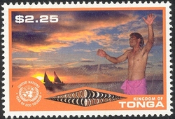 United Nations Year of Ecotourism - Canoe and Fisherman