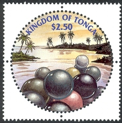 Pearls of the Tropics - Island scene and pearls