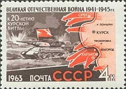 Tanks and map of Battle of Kursk