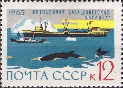 Whaling Ship "Sovetskaya Ukraina", Iceberg, Whales