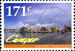 Stamp, Tourism - Queen Emma Pontoon Bridge, Curaçao,  