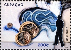 Stamp, Abstract Art, Curaçao,  