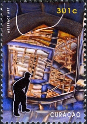Stamp, Abstract Art, Curaçao,  