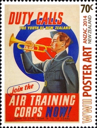 Anzac 2014 - WWII Poster Art - Duty Calls the Youth of New Zealand