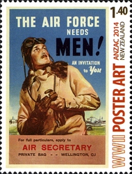 Anzac 2014 - WWII Poster Art - The Air Force Needs Men!