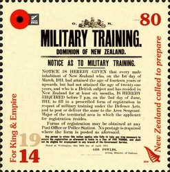 Stamp, 1914 For King and Empire, New Zealand,  