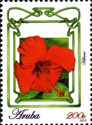 Stamp, Flowers of Aruba 2010 - Hibiscus, Aruba,  