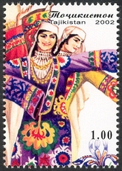 Tajik National Holidays 'Navruz' -  Dancing girls and Juno Nicolai flower