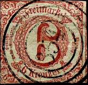 Stamp, Numeral in circle, German States,  