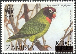 WWF overprint - Agapornis L. Nigrigenis