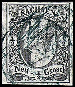 Stamp, King Johann I, German States,  