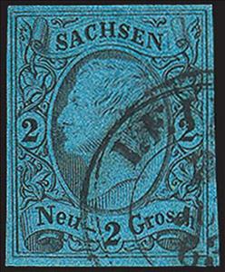 Stamp, King Johann I, German States,  