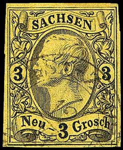 Stamp, King Johann I, German States,  