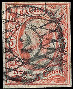 Stamp, King Johann I, German States,  