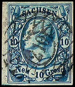 Stamp, King Johann I, German States,  