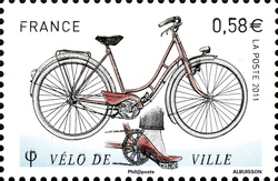 Stamp, Bicycles from the Origins to Present, France,  