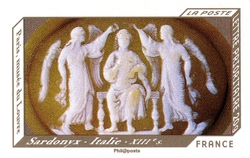 Stamp, Printing in Low Relief, France,  