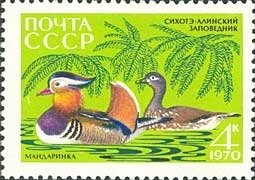 Stamp, Mandarin Duck (Aix galericulata), Soviet Union, USSR,  , Birds, Ducks, Animals (Fauna)