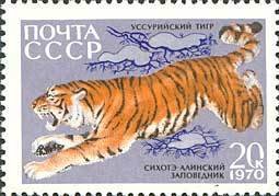 Stamp, Siberian Tiger (Panthera tigris altaica) , Soviet Union, USSR,  , Mammals, Tigers, Animals (Fauna)