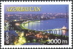 Stamp, Europa 2004 Vacation - Baku by night, Azerbaijan,  