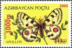 Butterflies - Surcharged - Parnassius apollo