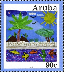 Stamp, Recycle Stamps, Aruba,  