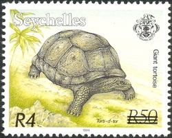 Endemic Flora and Fauna Definitve overprint - Giant tortoise