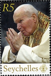 Stamp, Pope John Paul II, Seychelles,  