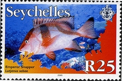 Stamp, Fish Definitives II - Emporer Snapper, Seychelles,  