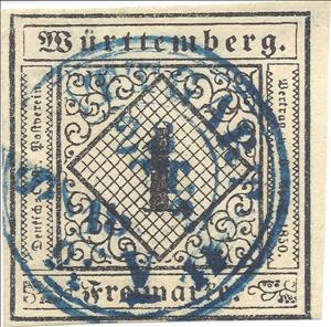 Stamp, Numeral in frame, German States,  