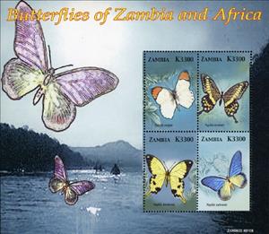 Mini Sheet, Souvenir Sheet, Zambia,  