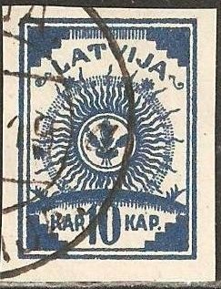 Stamp, Ears in the circle of the Sun, Latvia,  