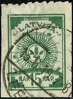 Stamp, Ears in the circle of the Sun, Latvia,  