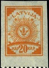 Stamp, Ears in the circle of the Sun, Latvia,  