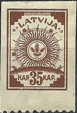 Stamp, Ears in the circle of the Sun, Latvia,  